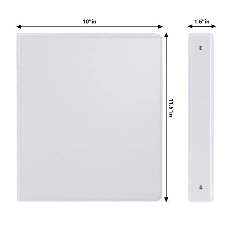 COMIX Sturdy 3 Ring Binder 1 inch with Clear View Cover, 1" Round Ring View Binder, PVC-Free, 2.4mm-Thick, 200 Sheets Capacity of US Letter Size Paper, Office ï¼† School Supplies, 8 Pack (White) - Image 3